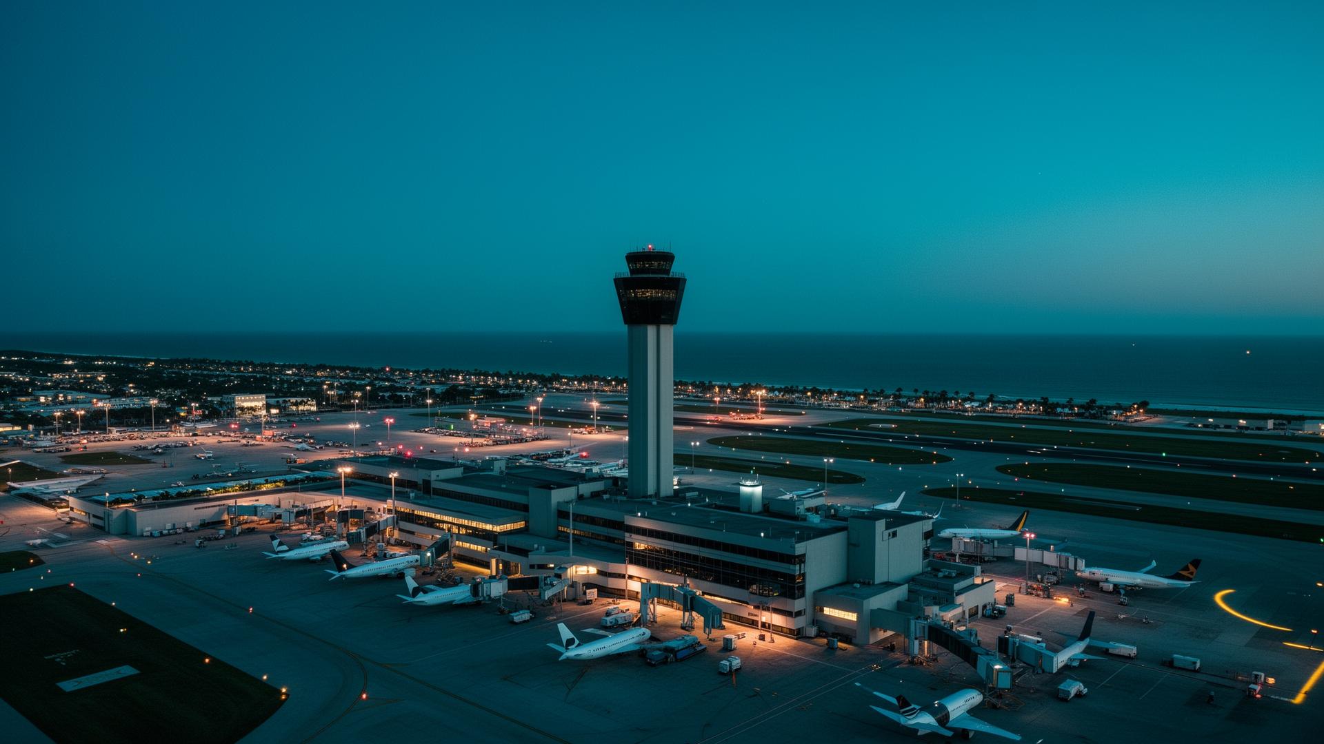 Daytona Beach International Airport at dusk