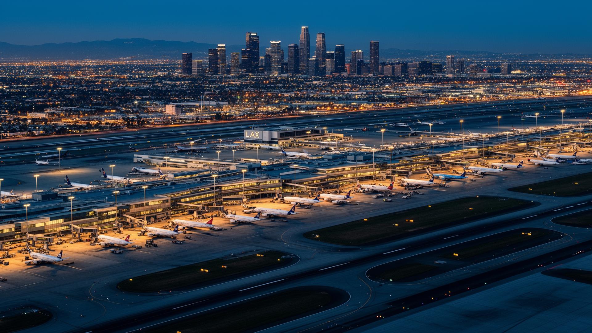Los Angeles International Airport at twilight
